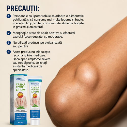 LipoRelief™ Forte Cremă pentru Îngrijirea și Confortul Zonelor cu Lipom